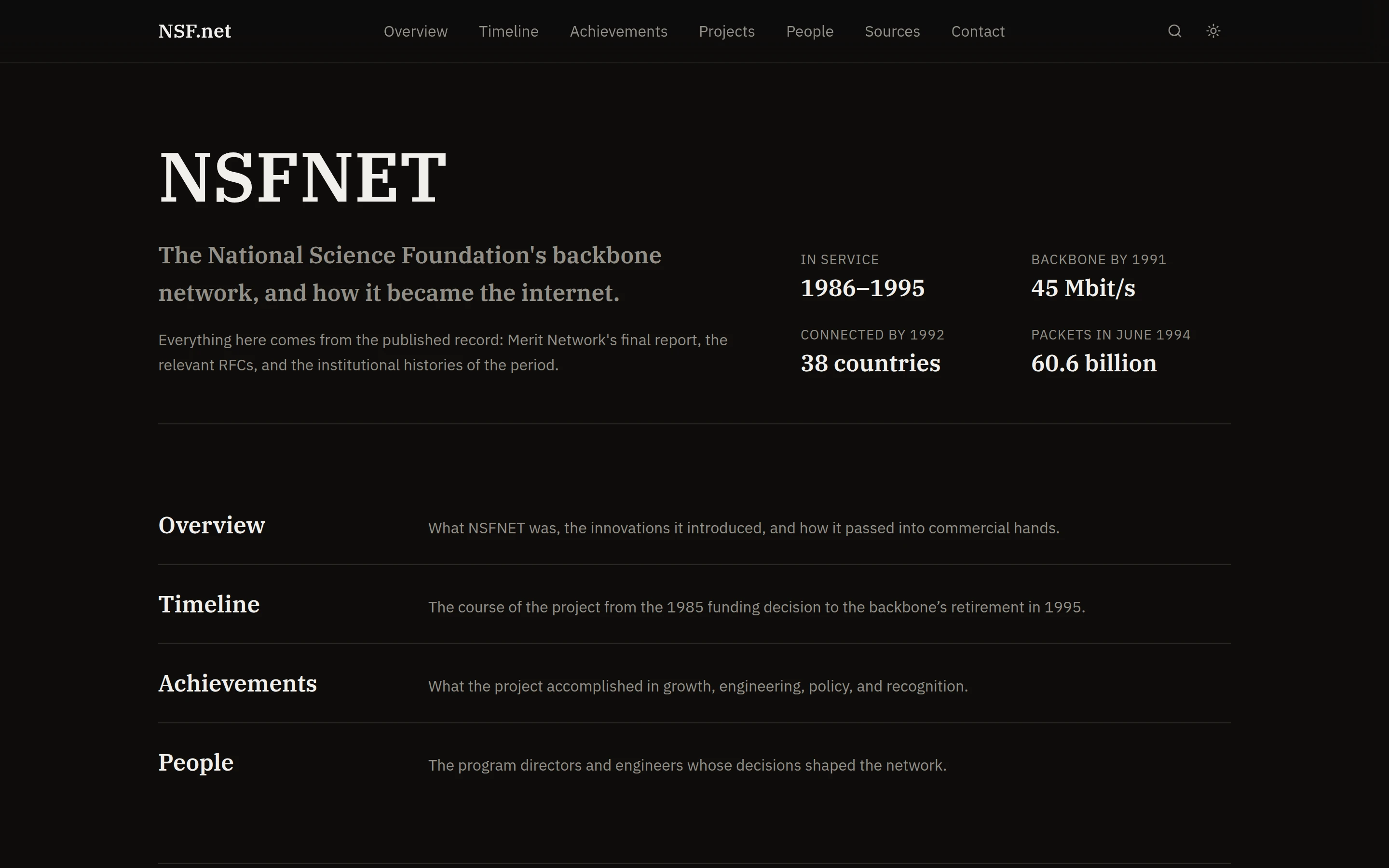 NSF.net screenshot