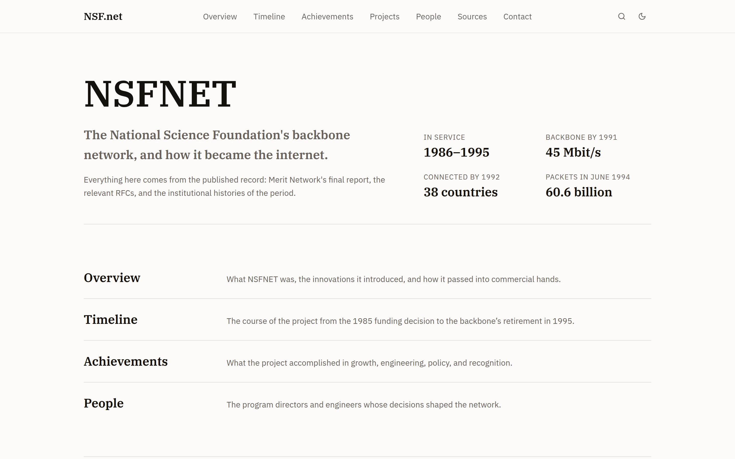 NSF.net screenshot